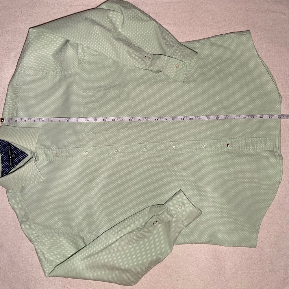 Tommy Hilfiger Mens Long Sleeve Light Green Shirt, Size XL - Picture 13 of 14